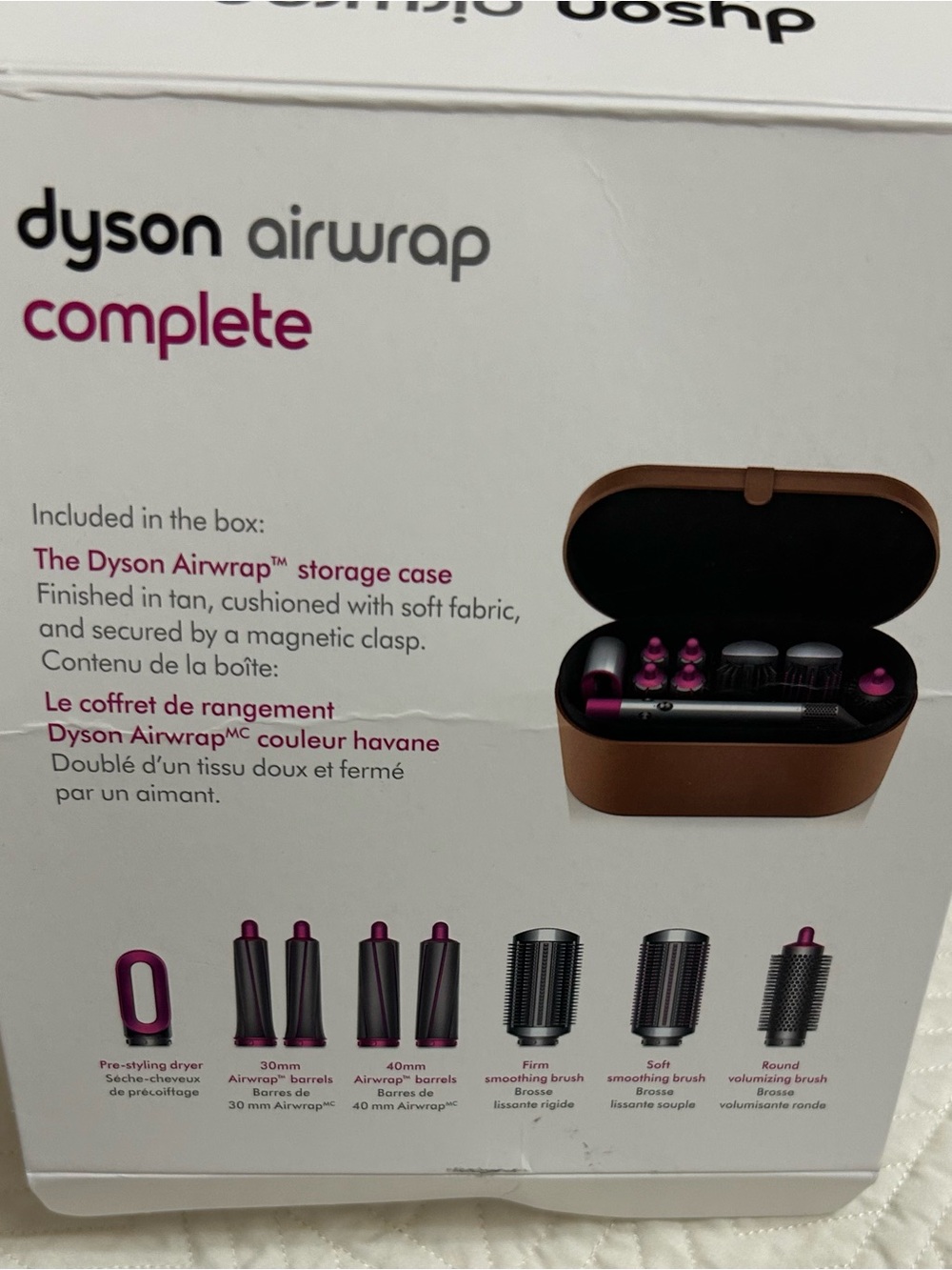 Dyson Airwrap Complete white with magenta text